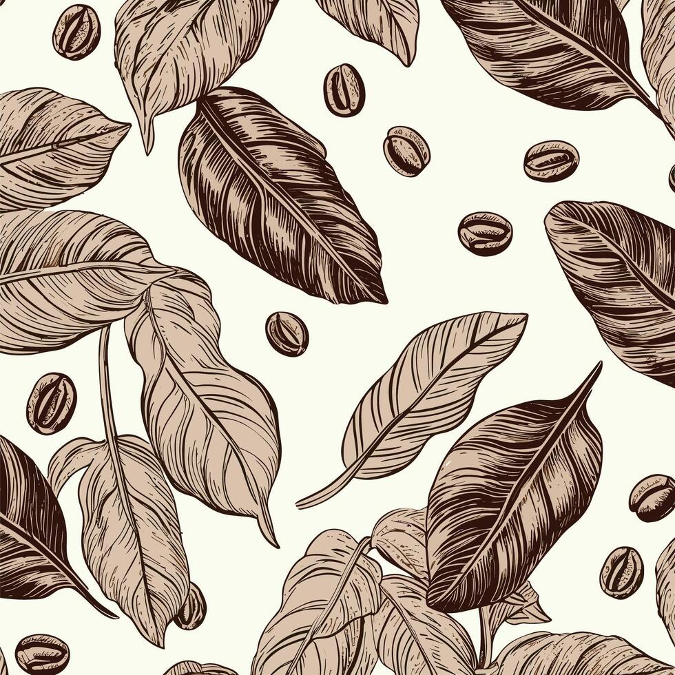 Leaf and seed pattern illustration botanical background design vector