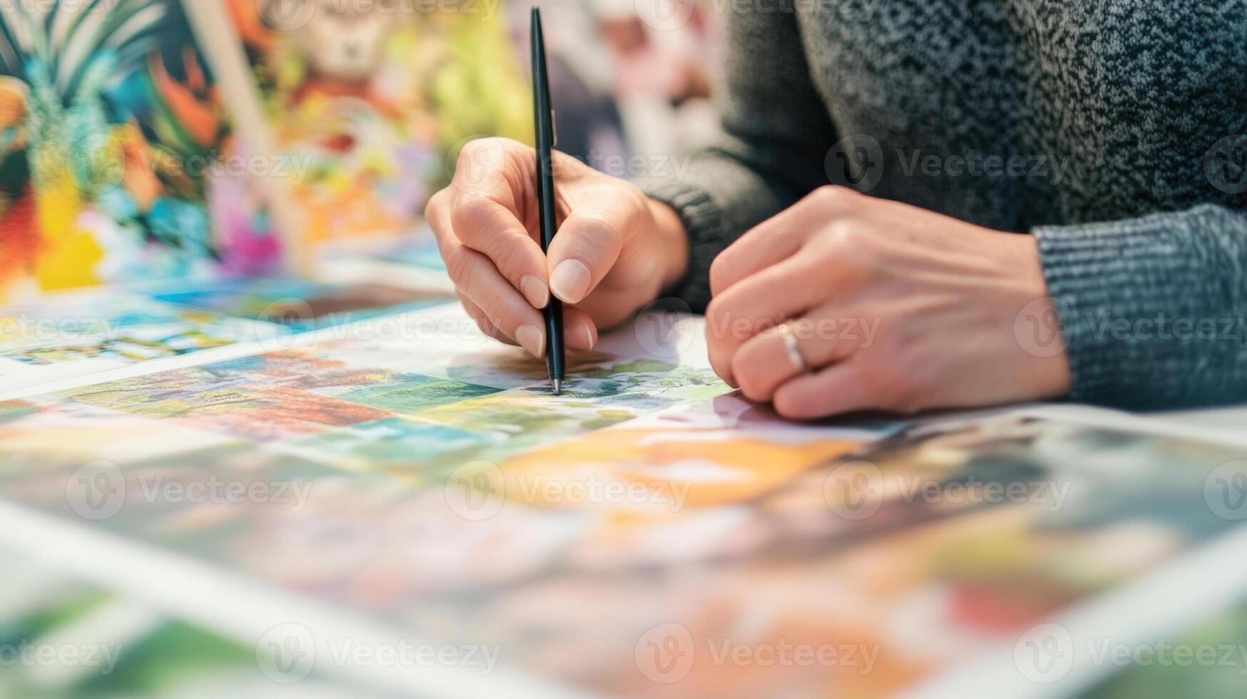 Graphic designer working on political campaign material layout design photo