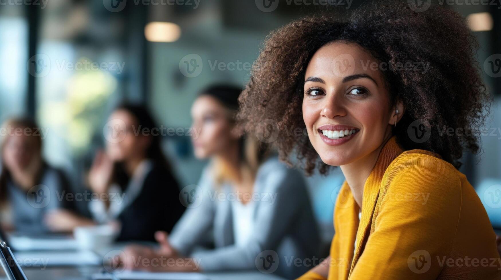 The intense expression of a speaker presenting a key finding from a report while others around the table listen attentively with a mix of curiosity and contemplation depicting a momen photo