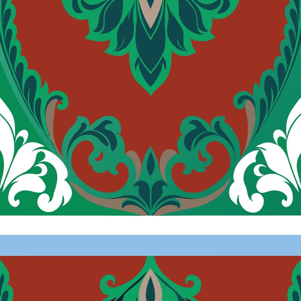 Elegant Ornamental Pattern Background Red And Green vector
