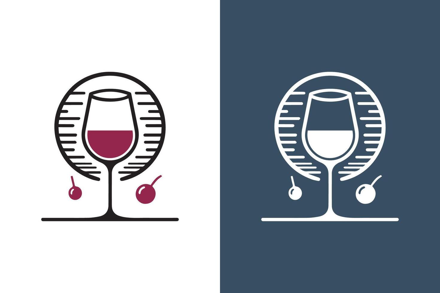 Wine glass icon. Wine glass with wine logo design vector