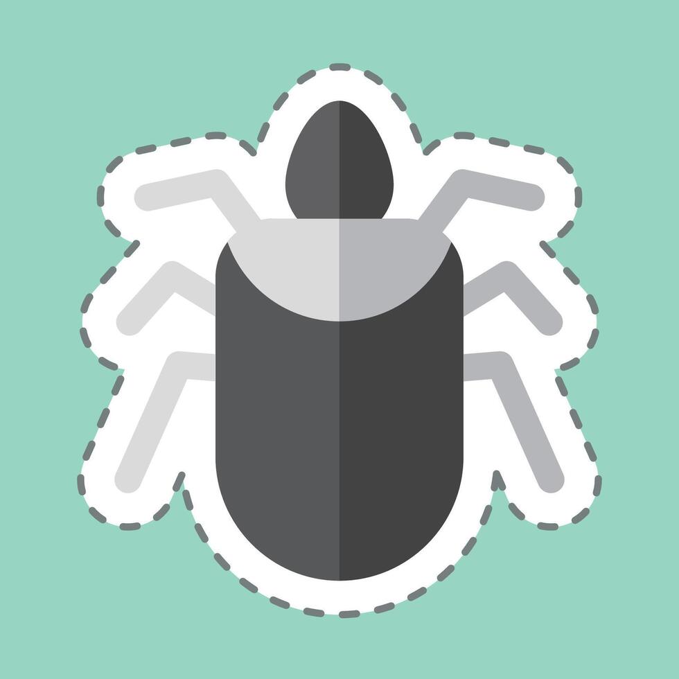 Sticker line cut Colorado Beetle. related to Insects symbol. design editable vector