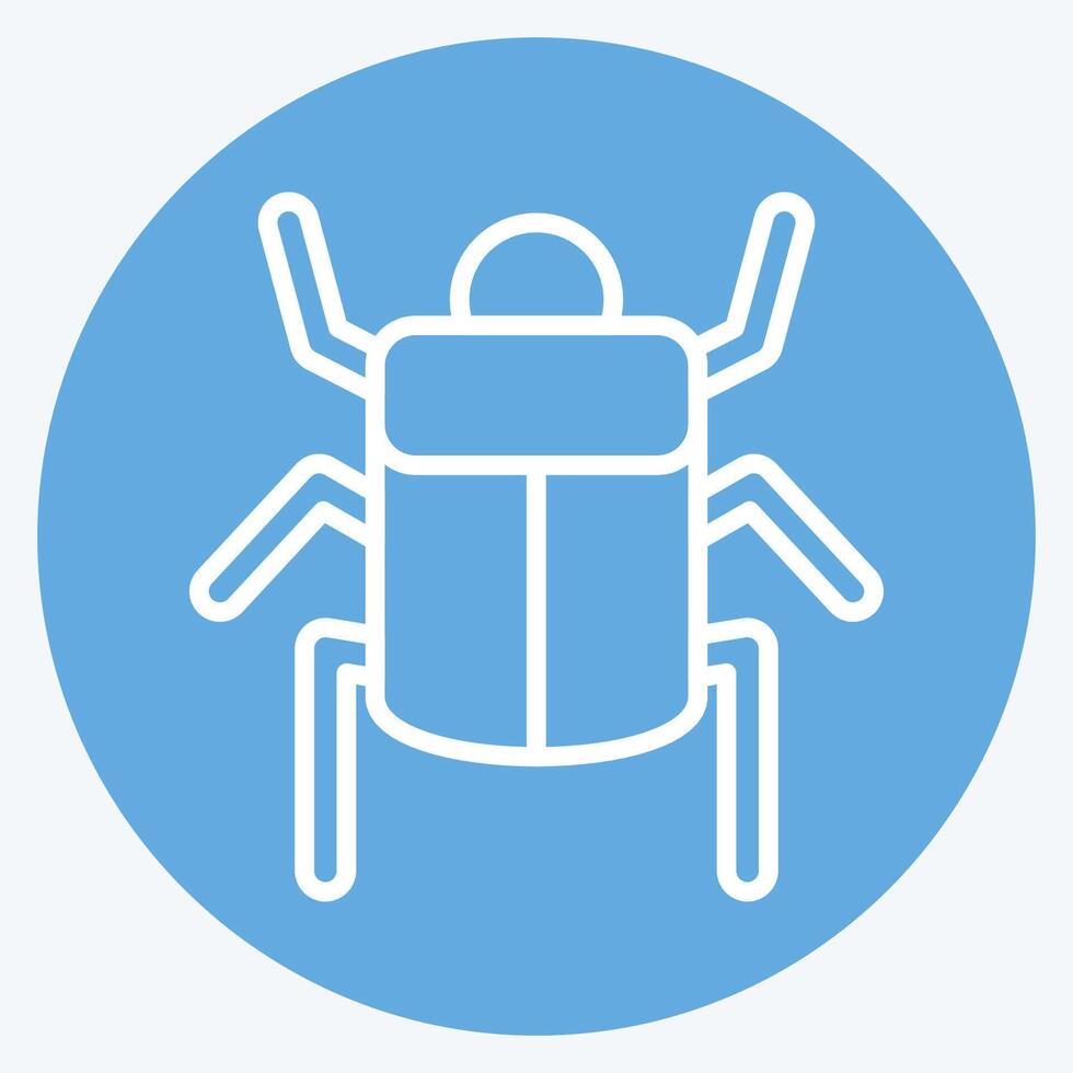 Icon Egyptian Scrab. related to Insects symbol. blue eyes style. design editable vector