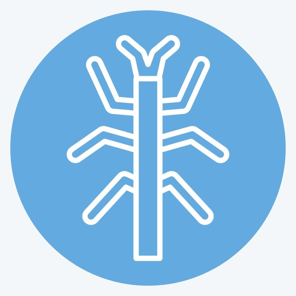 Icon Bug Stick. related to Insects symbol. blue eyes style. design editable vector