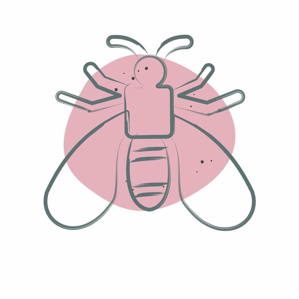Icon Wasp. related to Insects symbol. Color Spot Style. design editable vector