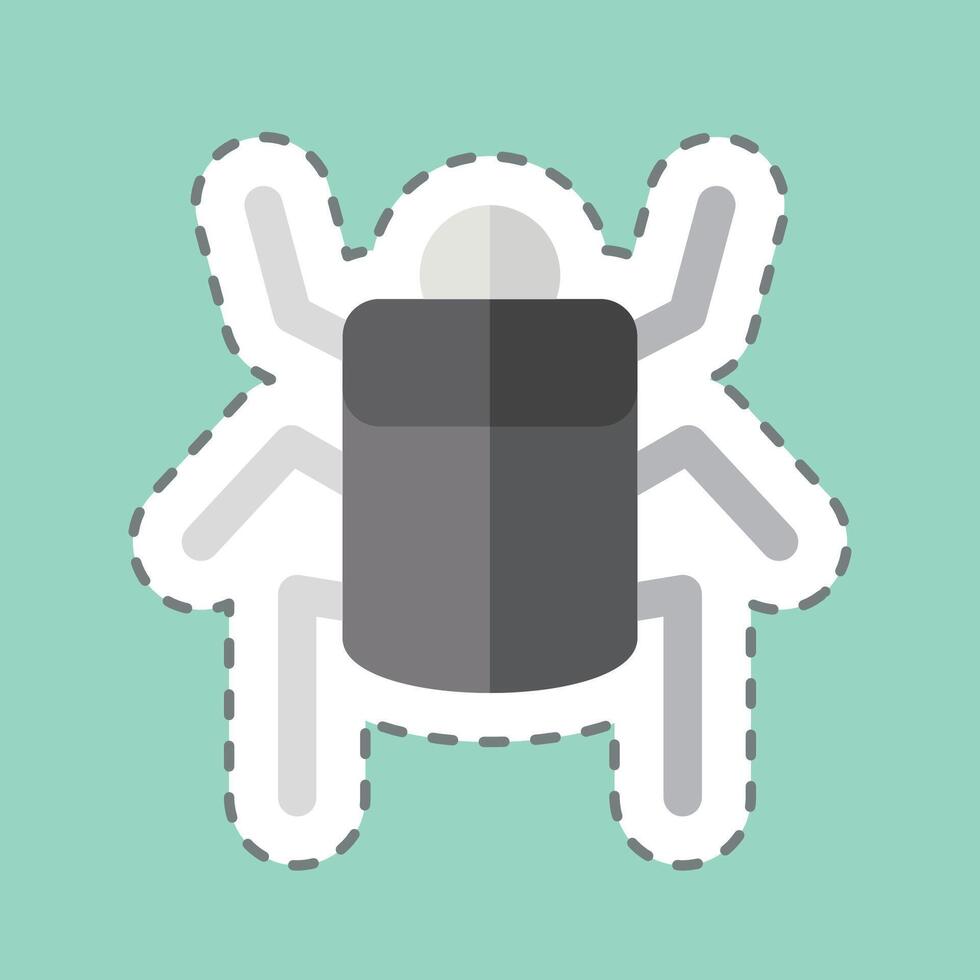Sticker line cut Egyptian Scrab. related to Insects symbol. design editable vector