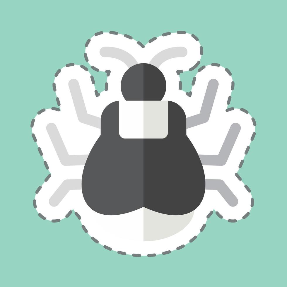 Sticker line cut Tick. related to Insects symbol. design editable vector