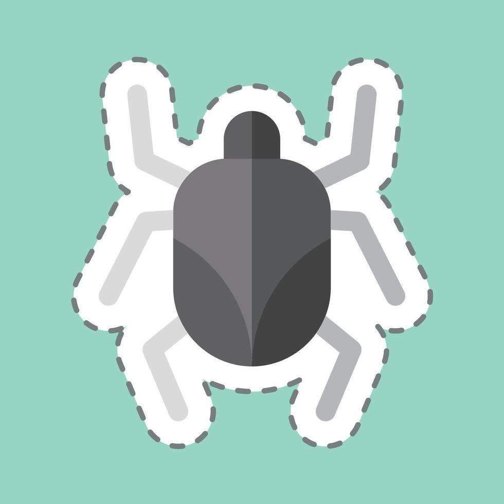 Sticker line cut Mite. related to Insects symbol. design editable 1 vector
