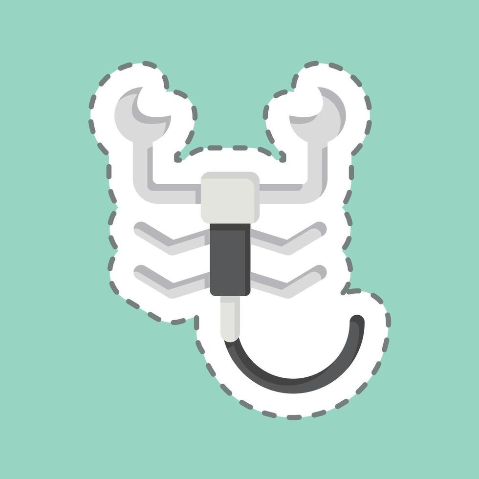 Sticker line cut Scorpion. related to Insects symbol. design editable vector