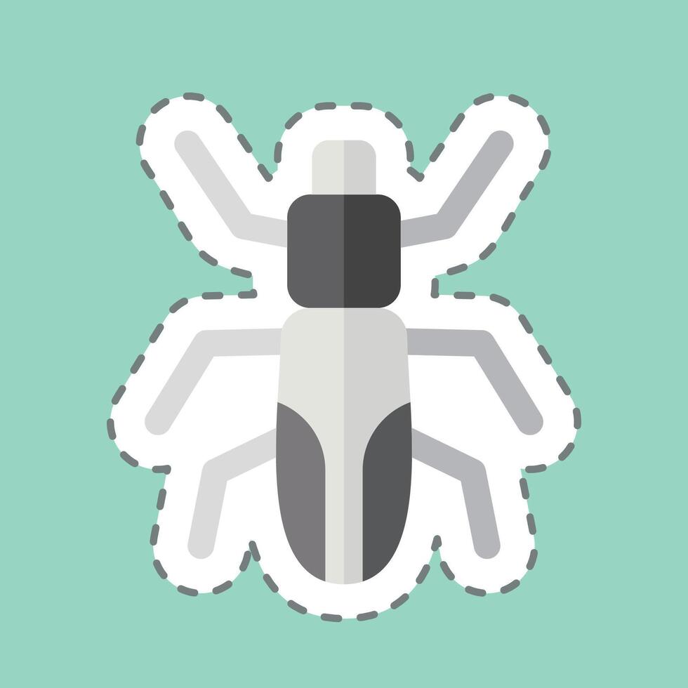 Sticker line cut Japanese Beetle. related to Insects symbol. design editable vector