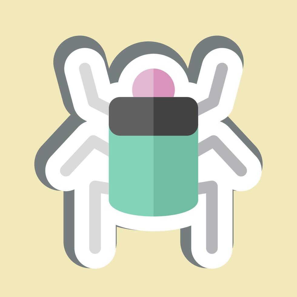 Sticker Egyptian Scrab. related to Insects symbol. design editable vector