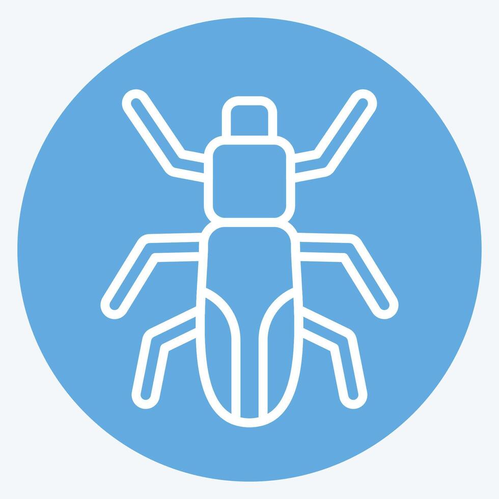 Icon Japanese Beetle. related to Insects symbol. blue eyes style. design editable vector