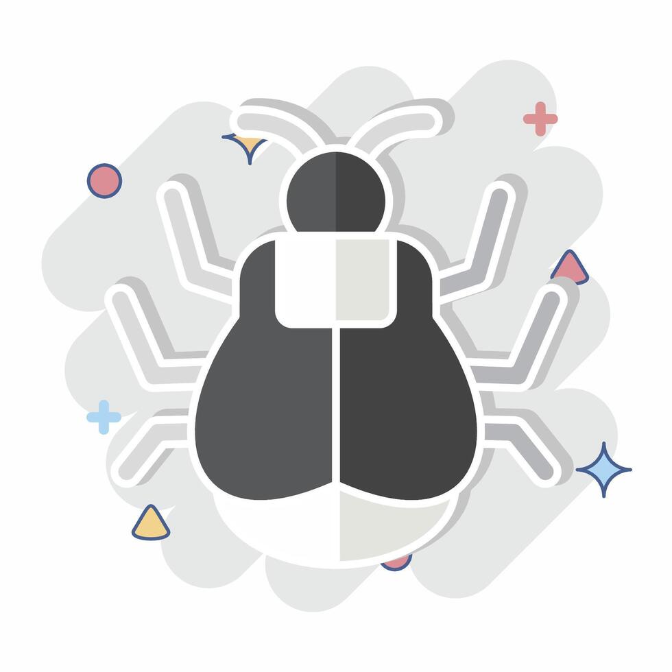 Icon Tick. related to Insects symbol. comic style. design editable vector