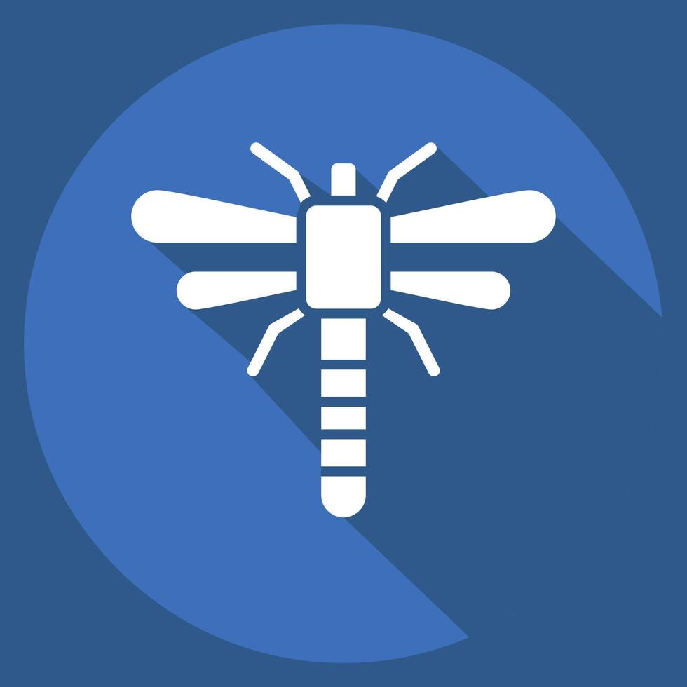Icon Dragonfly. related to Insects symbol. long shadow style. design editable vector