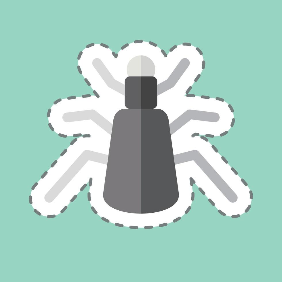 Sticker line cut Ground. related to Insects symbol. design editable vector