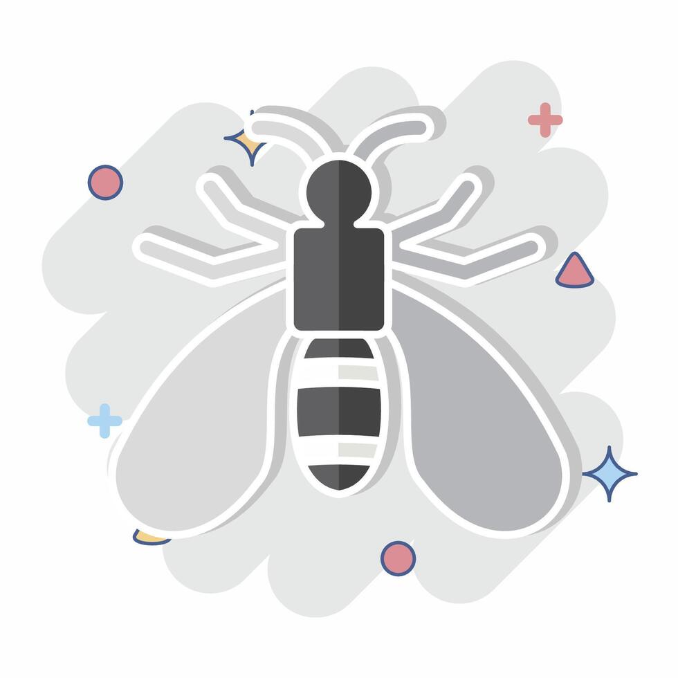 Icon Wasp. related to Insects symbol. comic style. design editable vector