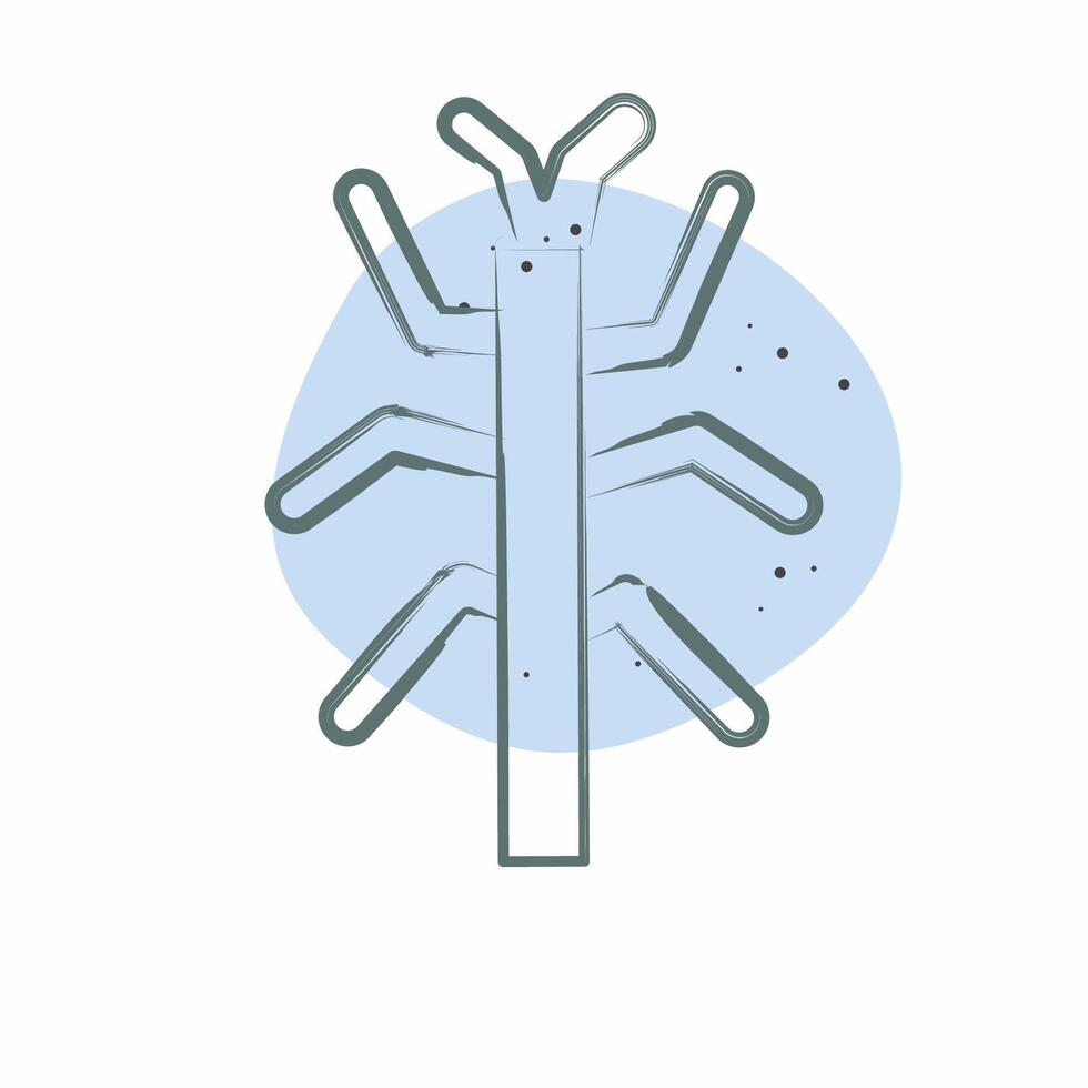 Icon Bug Stick. related to Insects symbol. Color Spot Style. design editable vector