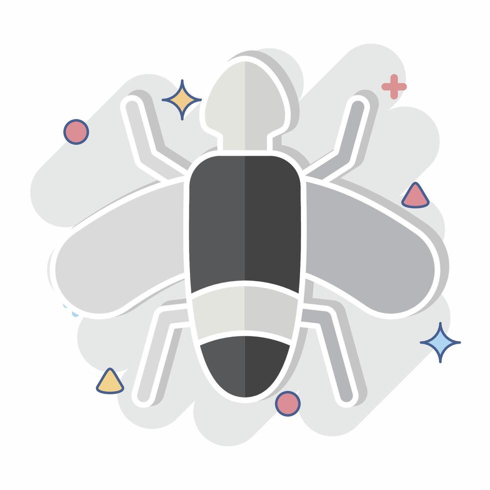 Icon Flies. related to Insects symbol. comic style. design editable vector