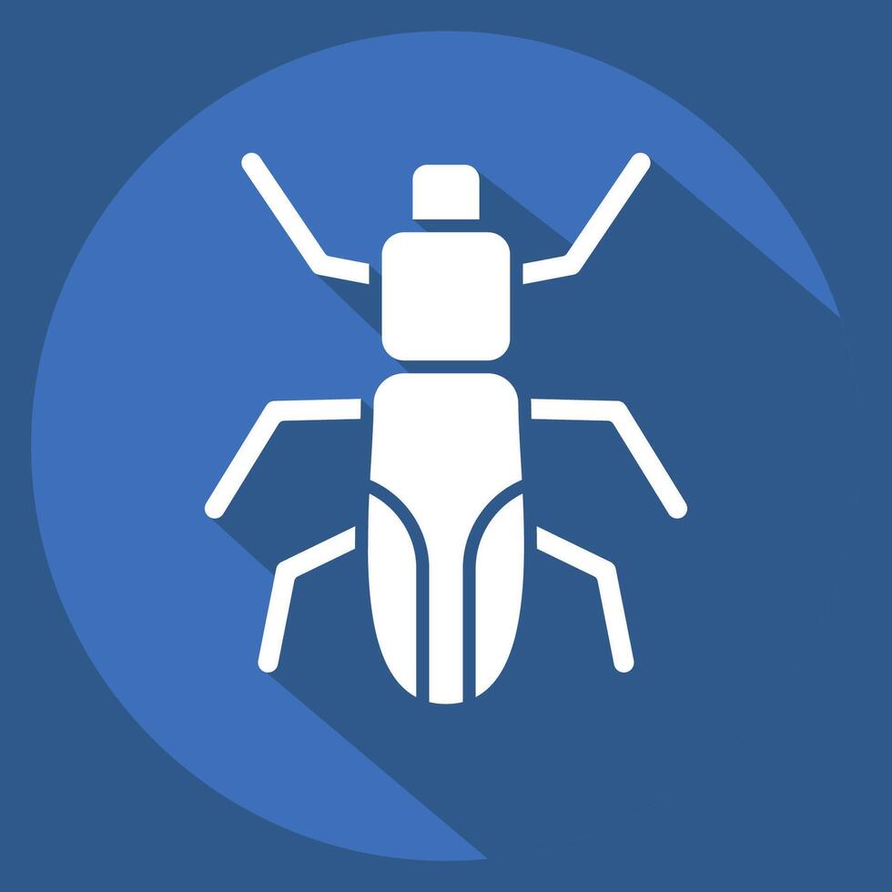 Icon Japanese Beetle. related to Insects symbol. long shadow style. design editable vector