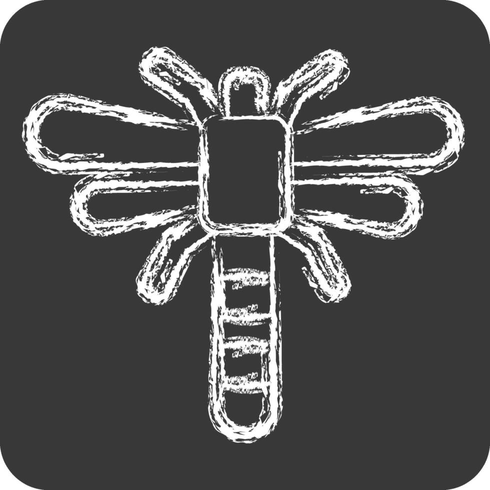 Icon Dragonfly. related to Insects symbol. chalk Style. design editable vector