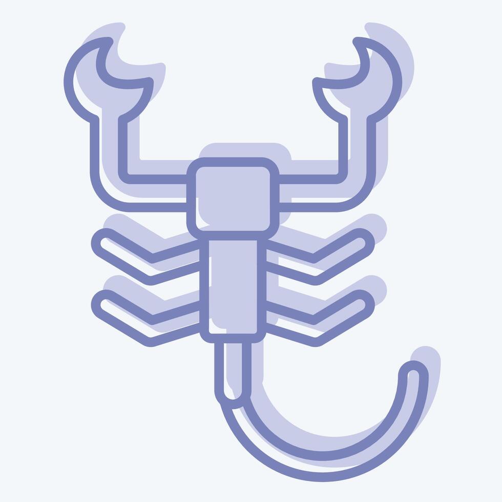 Icon Scorpion. related to Insects symbol. two tone style. design editable vector