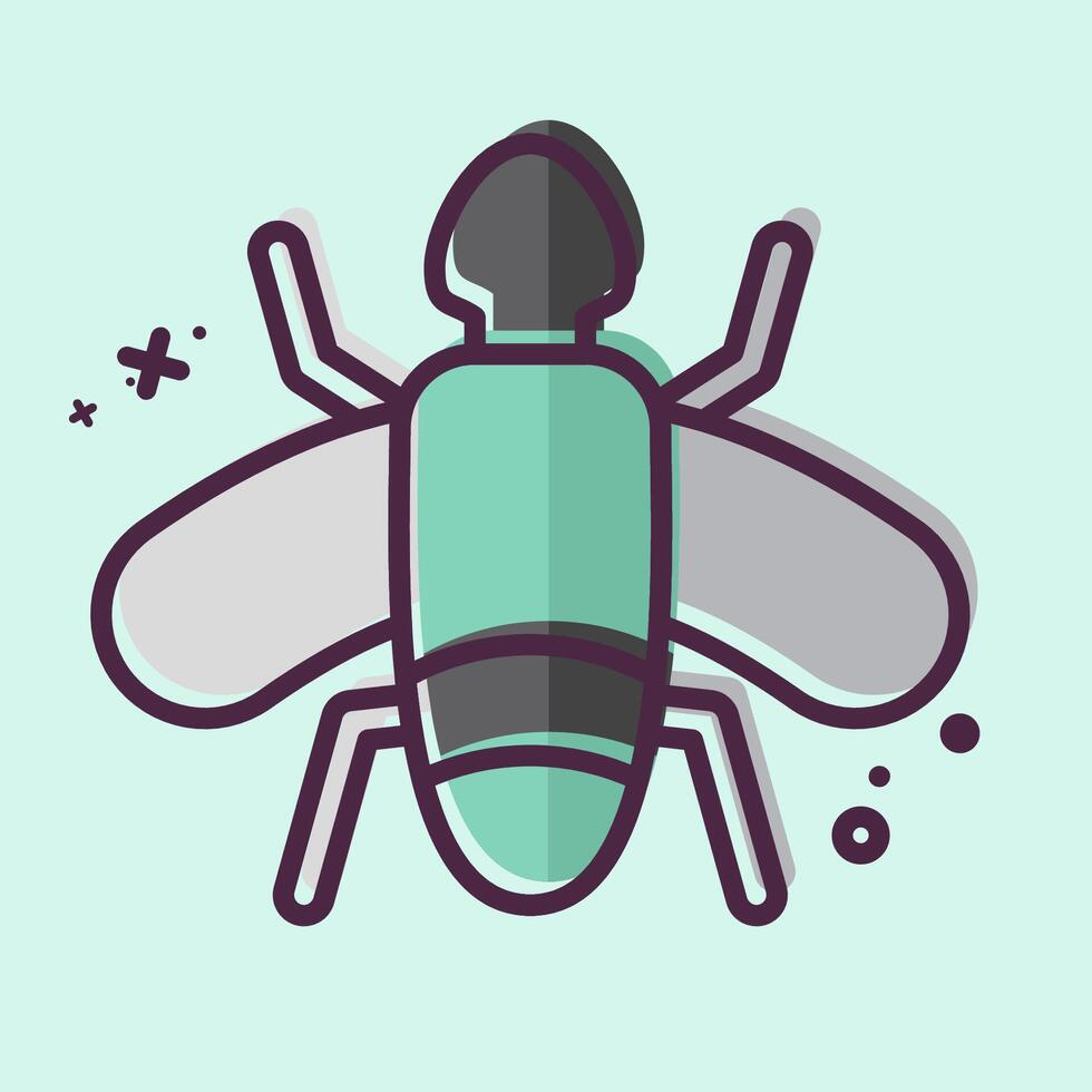 Icon Flies. related to Insects symbol. MBE style. design editable vector