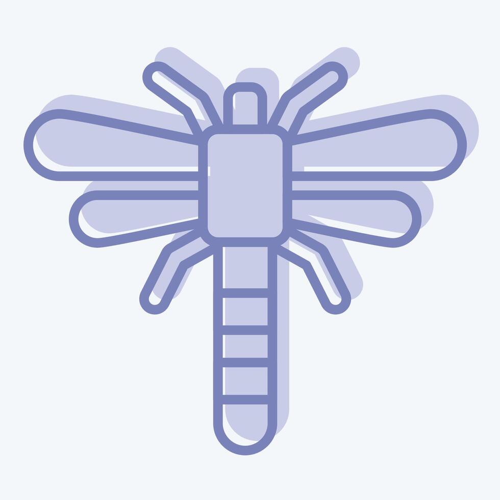 Icon Dragonfly. related to Insects symbol. two tone style. design editable vector