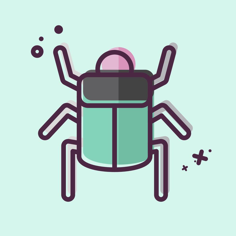 Icon Egyptian Scrab. related to Insects symbol. MBE style. design editable vector