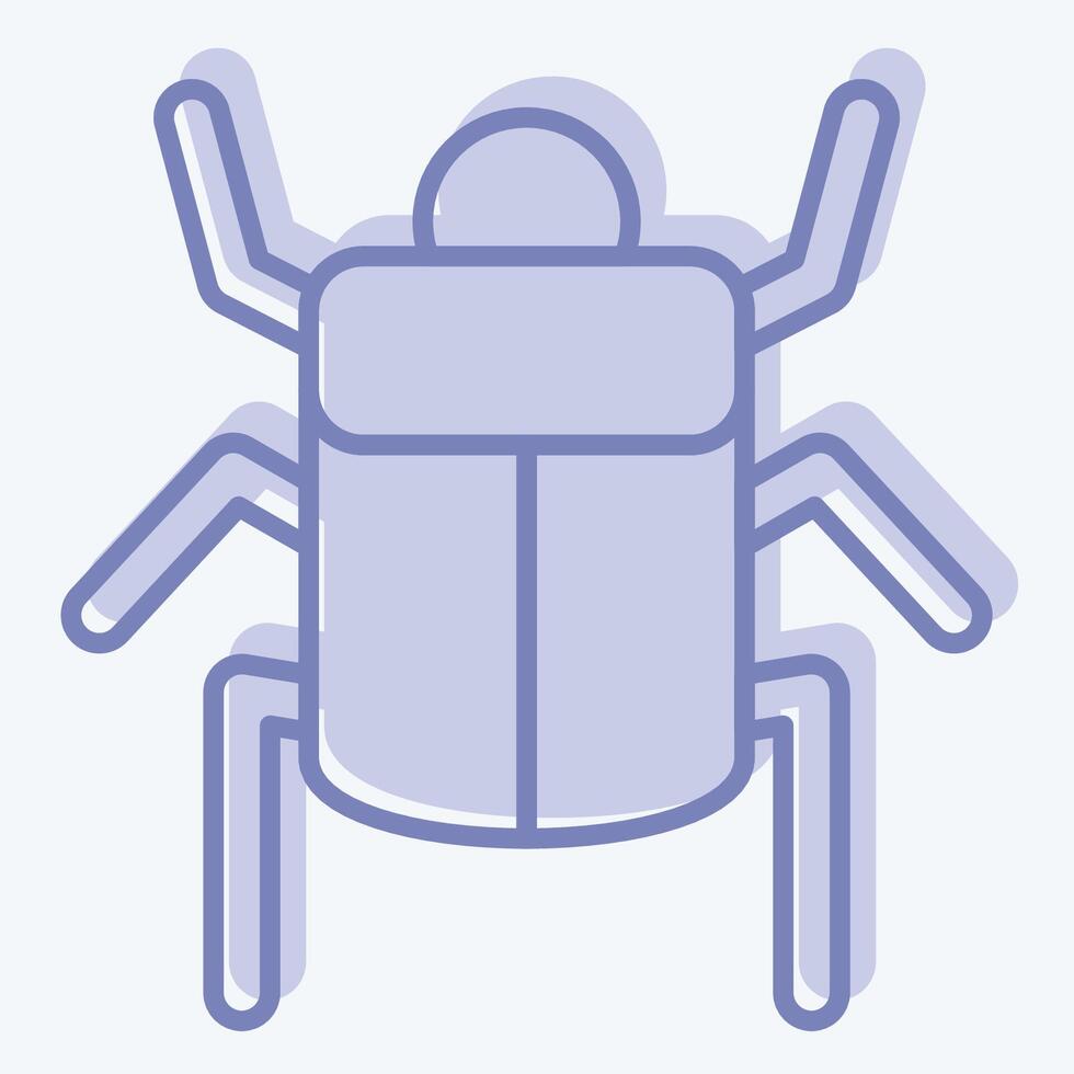 Icon Egyptian Scrab. related to Insects symbol. two tone style. design editable vector