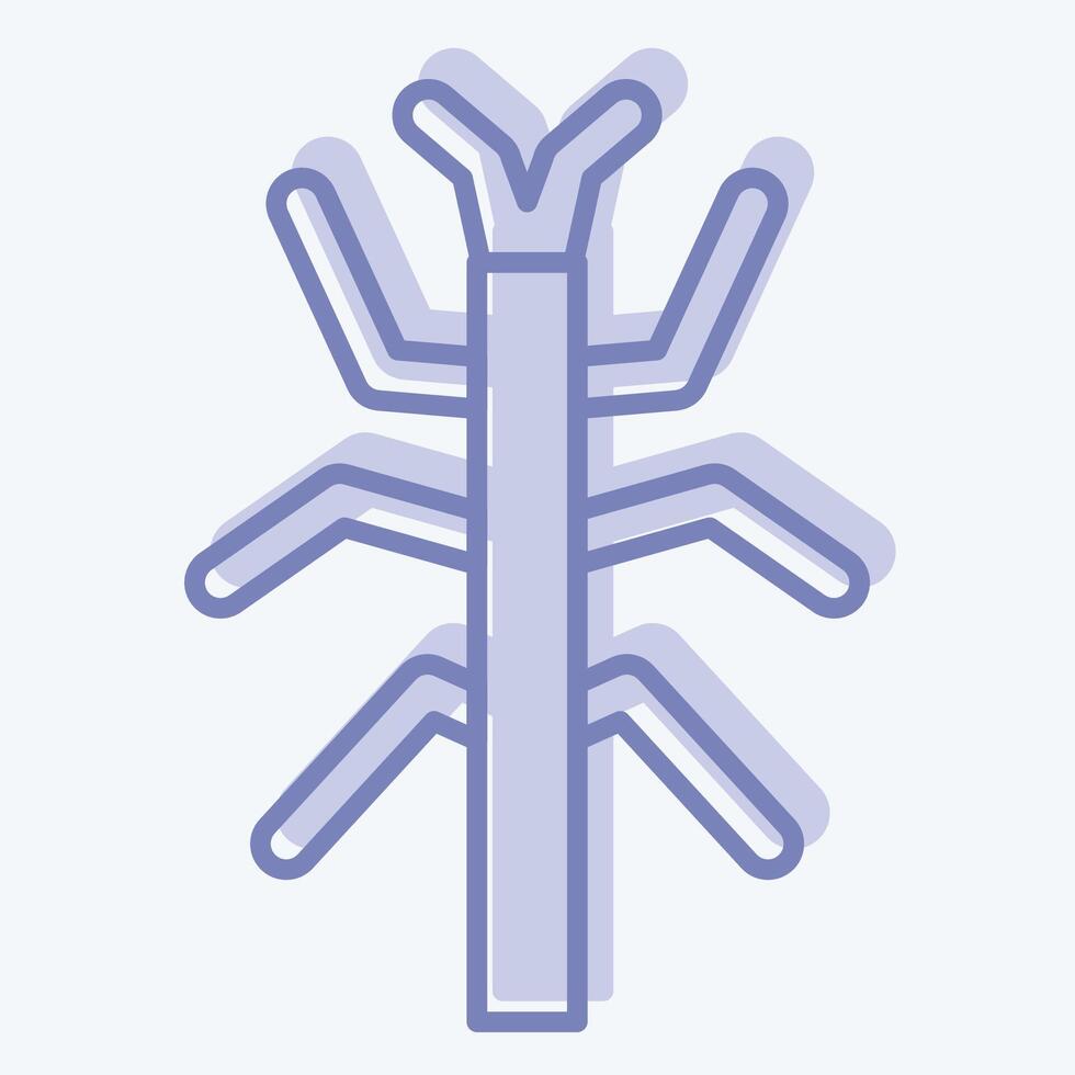 Icon Bug Stick. related to Insects symbol. two tone style. design editable vector