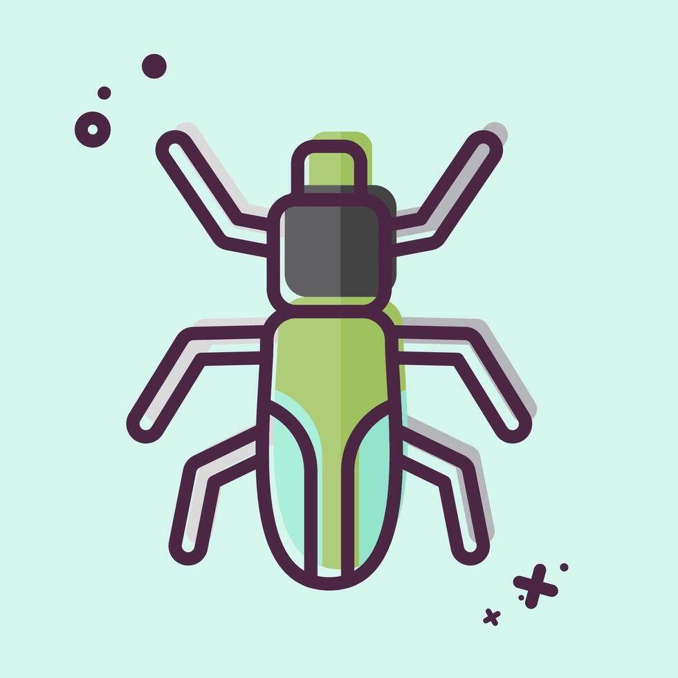 Icon Japanese Beetle. related to Insects symbol. MBE style. design editable vector
