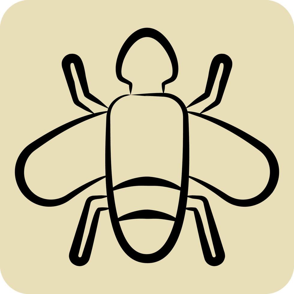 Icon Flies. related to Insects symbol. hand drawn style. design editable vector