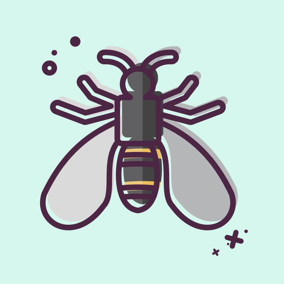 Icon Wasp. related to Insects symbol. MBE style. design editable vector