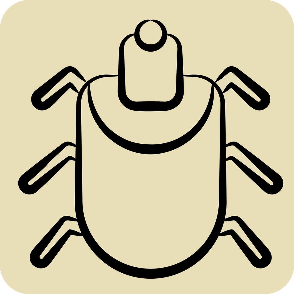Icon Acari. related to Insects symbol. hand drawn style. design editable vector