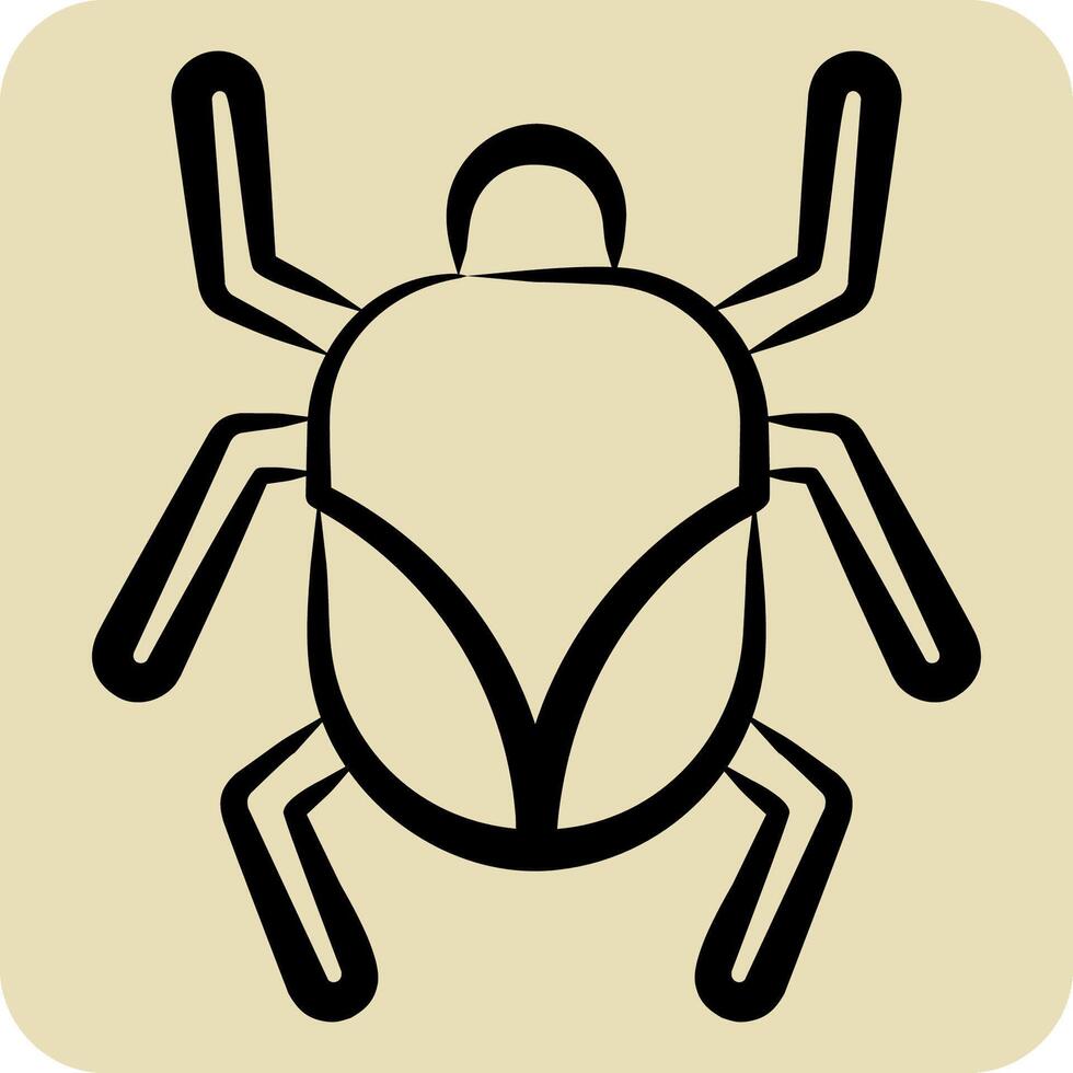 Icon Mite. related to Insects symbol. hand drawn style. design editable 1 vector