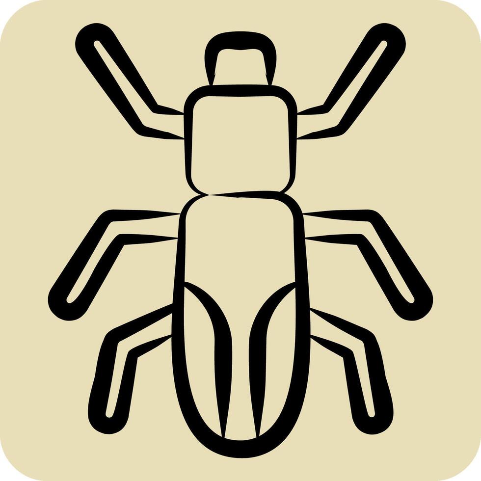 Icon Japanese Beetle. related to Insects symbol. hand drawn style. design editable vector