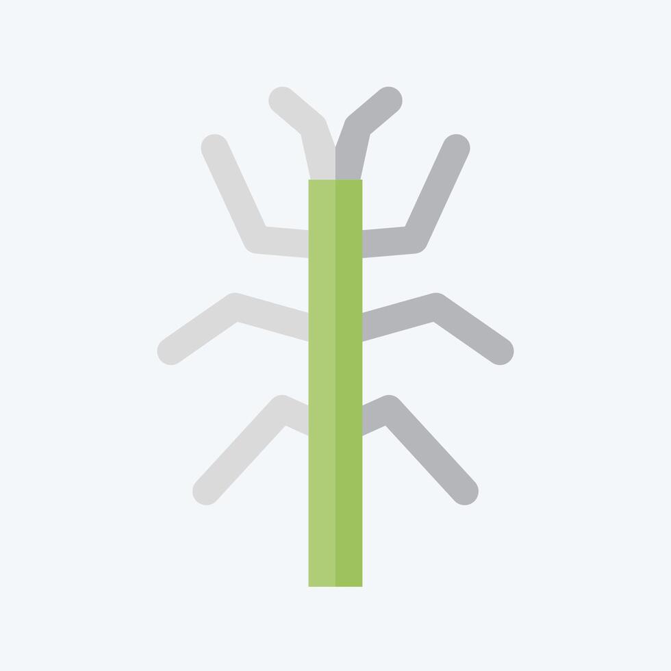 Icon Bug Stick. related to Insects symbol. flat style. design editable vector