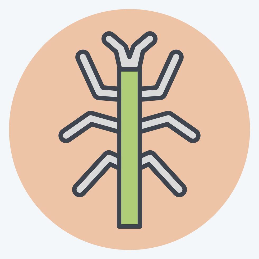 Icon Bug Stick. related to Insects symbol. color mate style. design editable vector