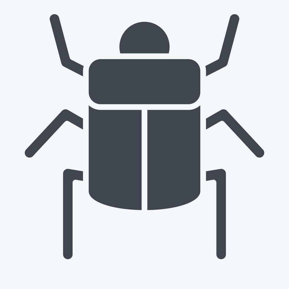 Icon Egyptian Scrab. related to Insects symbol. glyph style. design editable vector