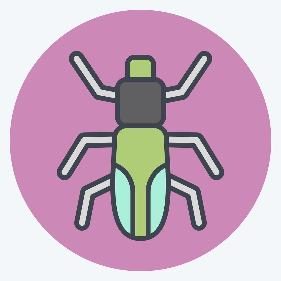 Icon Japanese Beetle. related to Insects symbol. color mate style. design editable vector