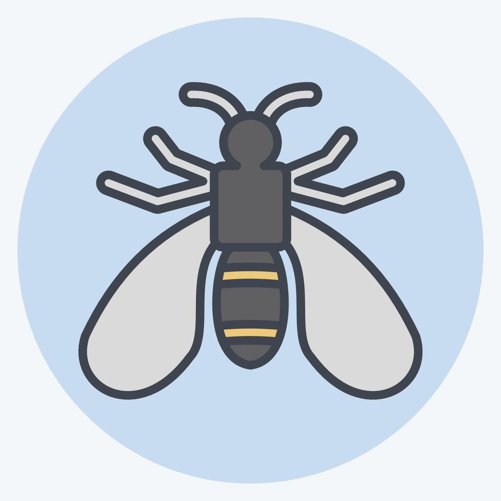 Icon Wasp. related to Insects symbol. color mate style. design editable vector