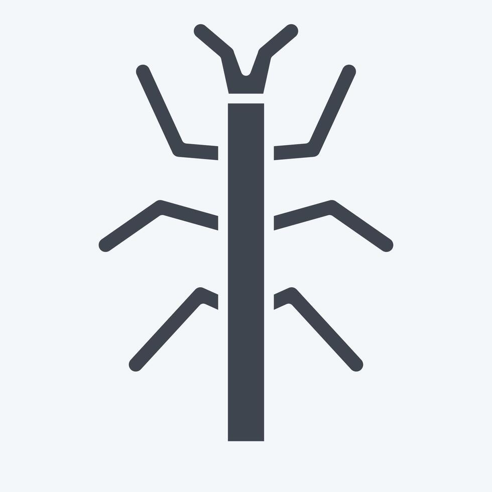 Icon Bug Stick. related to Insects symbol. glyph style. design editable vector