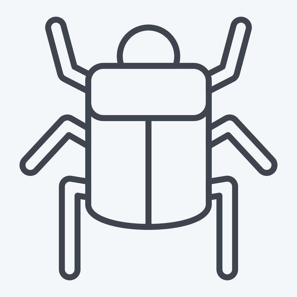 Icon Egyptian Scrab. related to Insects symbol. line style. design editable vector