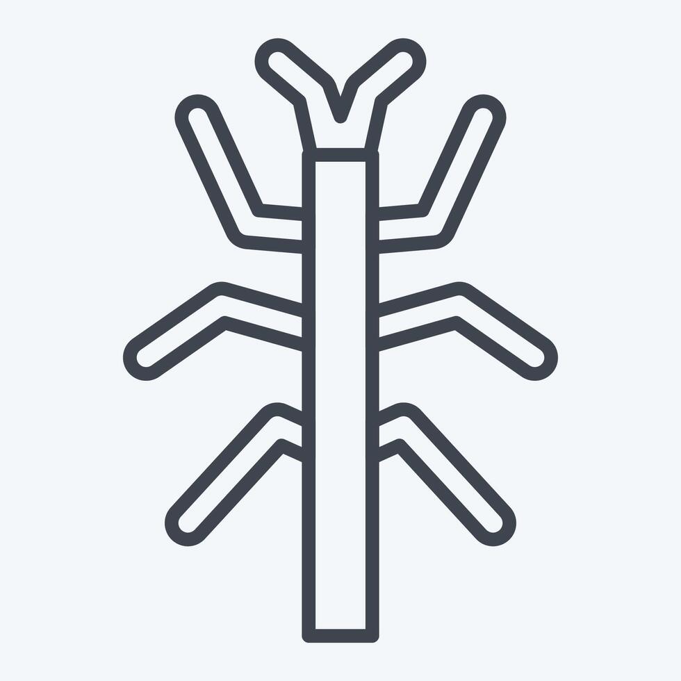 Icon Bug Stick. related to Insects symbol. line style. design editable vector