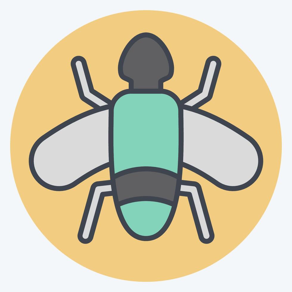 Icon Flies. related to Insects symbol. color mate style. design editable vector