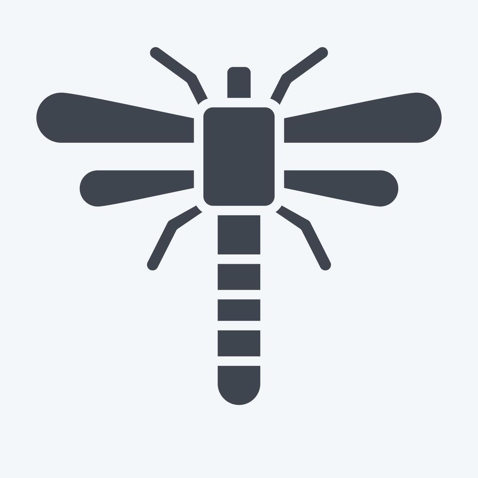 Icon Dragonfly. related to Insects symbol. glyph style. design editable vector