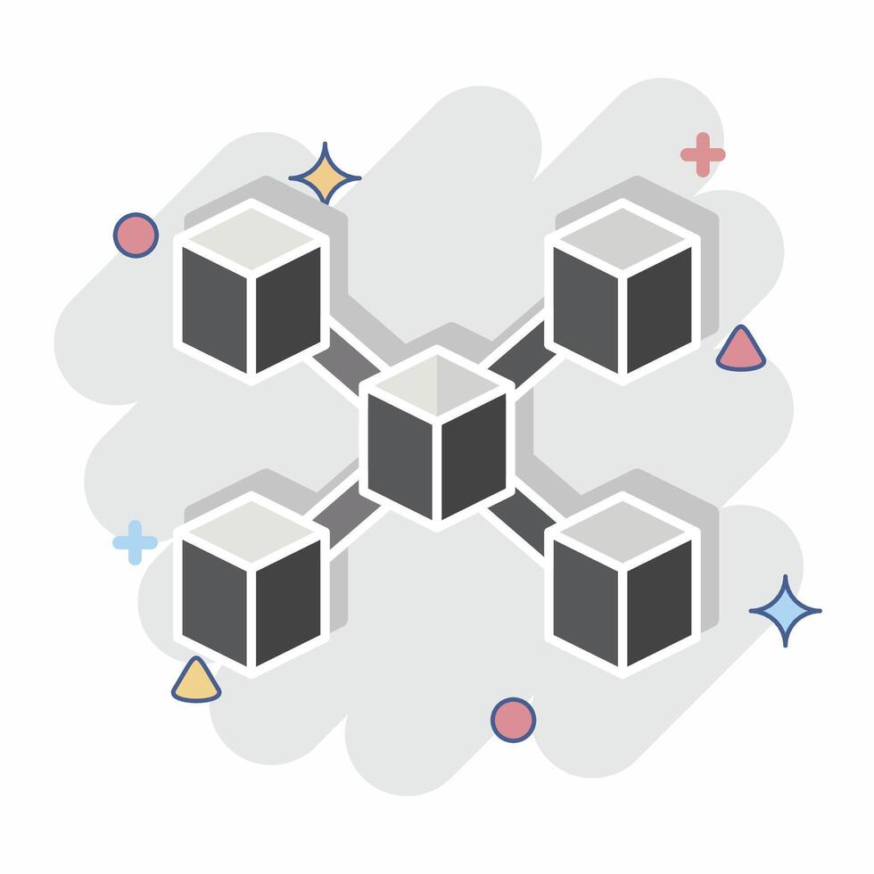 Icon Node. related to Cryptocurrency symbol. comic style vector