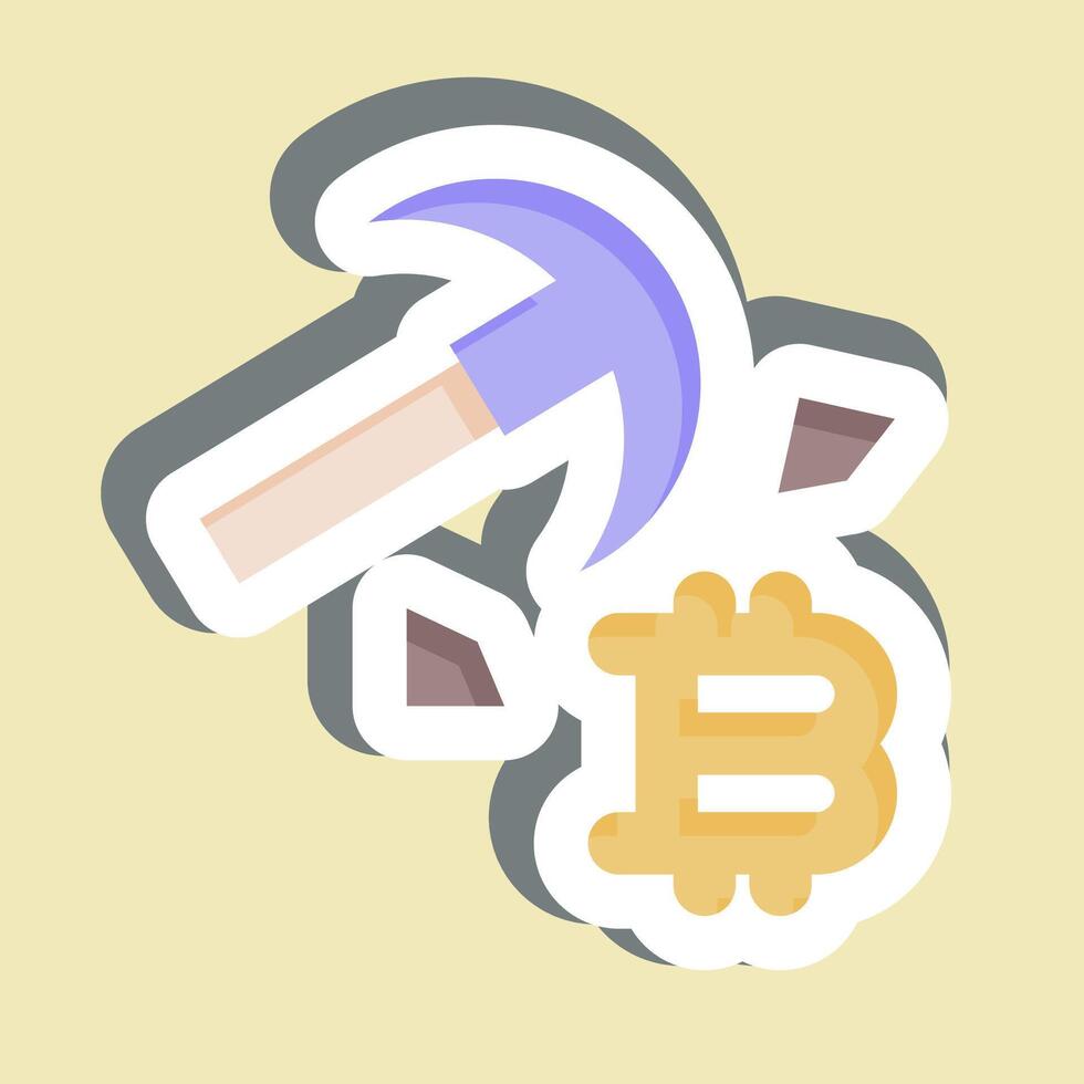 Sticker Bitcoin Mining. related to Cryptocurrency symbol vector