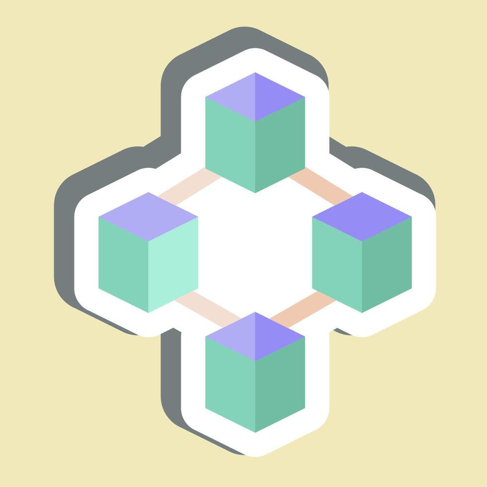 Sticker Blockchain. related to Cryptocurrency symbol vector
