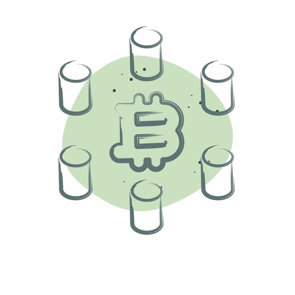 Icon Computing Cluster. related to Cryptocurrency symbol. Color Spot Style vector